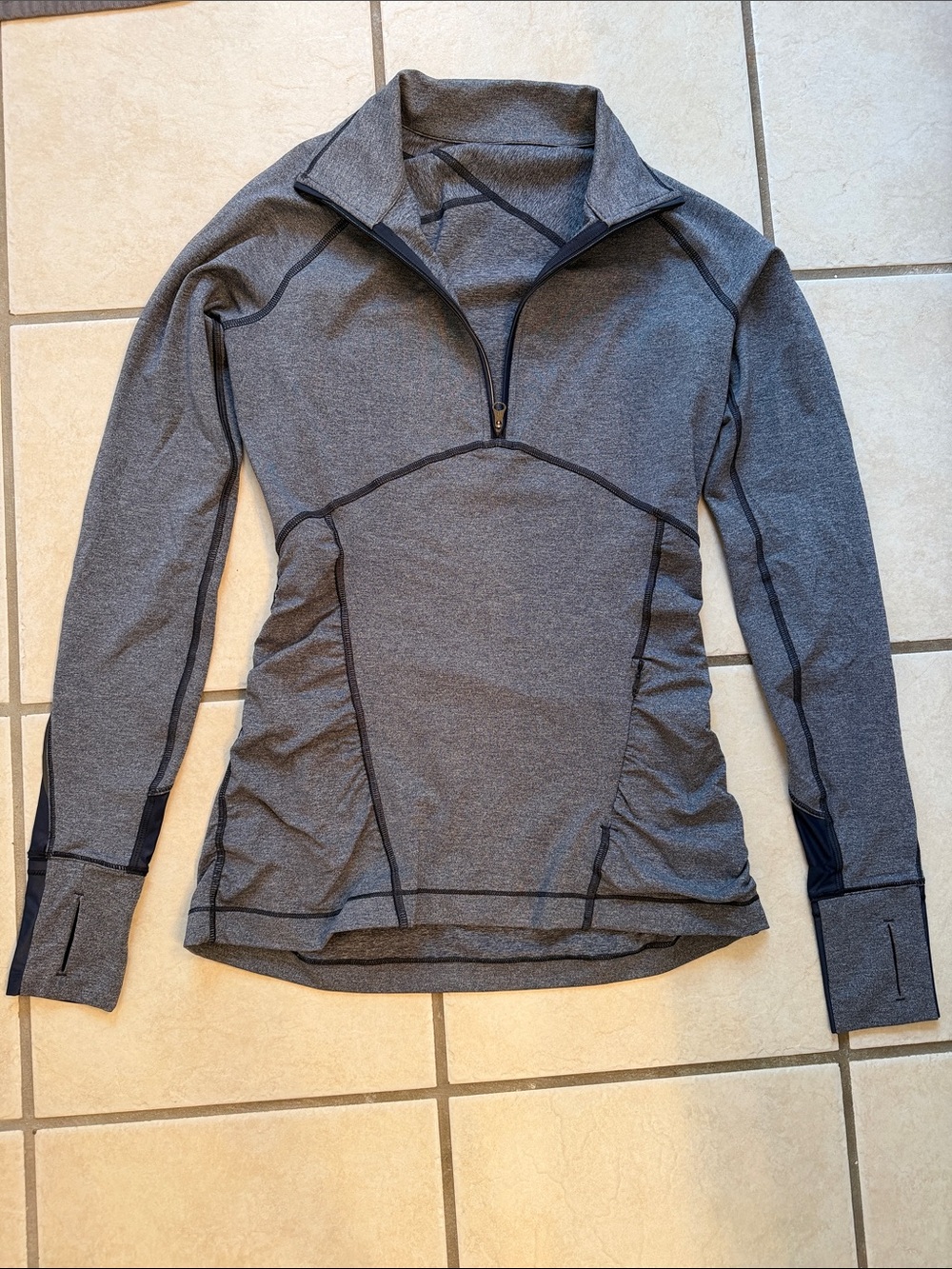 lululemon athletica Heathered Gray Quarter-Zip Pullover